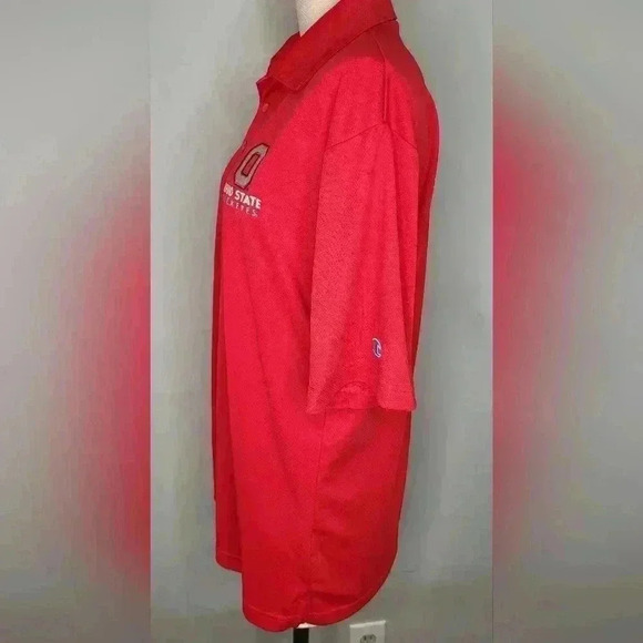 Champion Men's OSU Ohio State Red Polo Size Medium Buckeyes - Picture 3 of 7